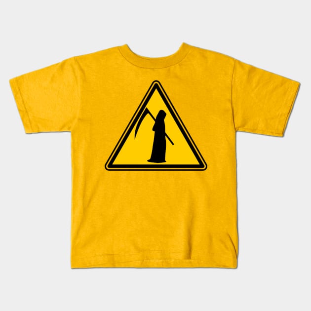 Reaper Warning Kids T-Shirt by NovaOven